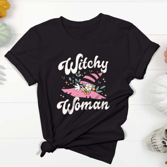 T-shirt Witchy Woman Funny Pink Witch Halloween (Witchy Woman Funny Pink Witch Halloween T-Shirt)