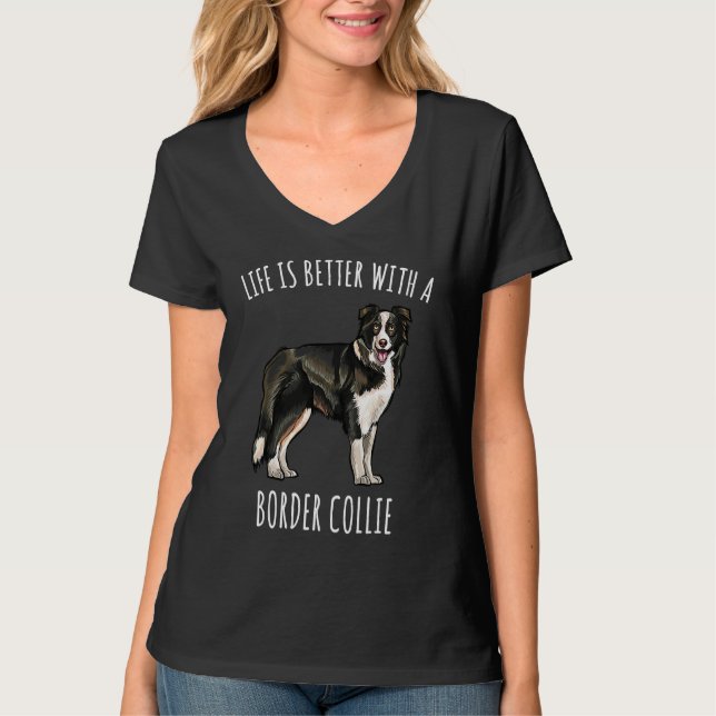 T-shirt With A Border Collie Dog (Devant)