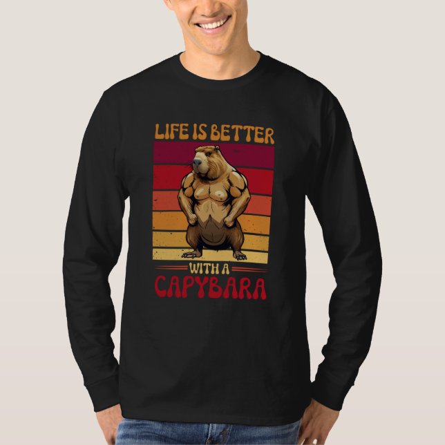 T-shirt With A Capybara Fitness Bodybuilder  1 (Devant)