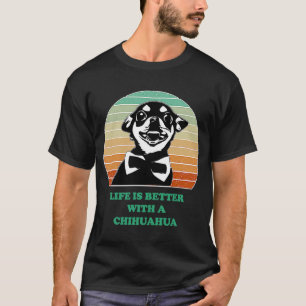 T-shirt with a Chihuahua Puppy Vintage Sunset