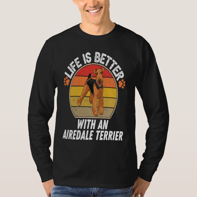 T-shirt With An Airedale Terrier  Dog Owner (Devant)