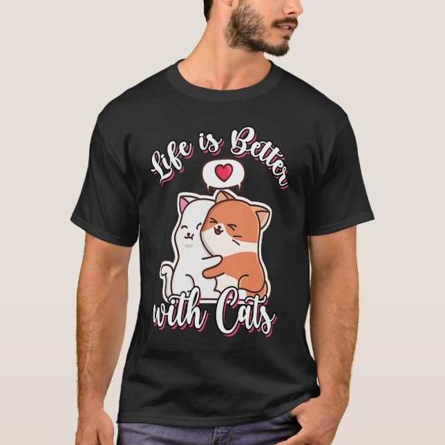 T-shirt With Cats   Valentine's Day Cute (Devant)