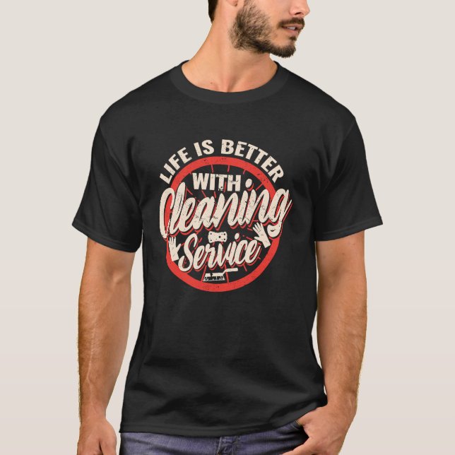 T-shirt with Cleaning Service  Cleaning Crew (Devant)