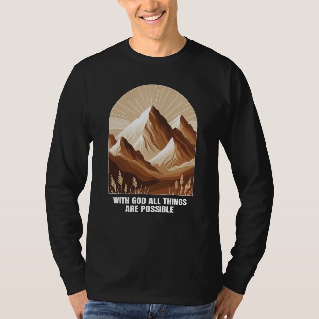 T-shirt With God All Things Are Possible Christian (Devant)