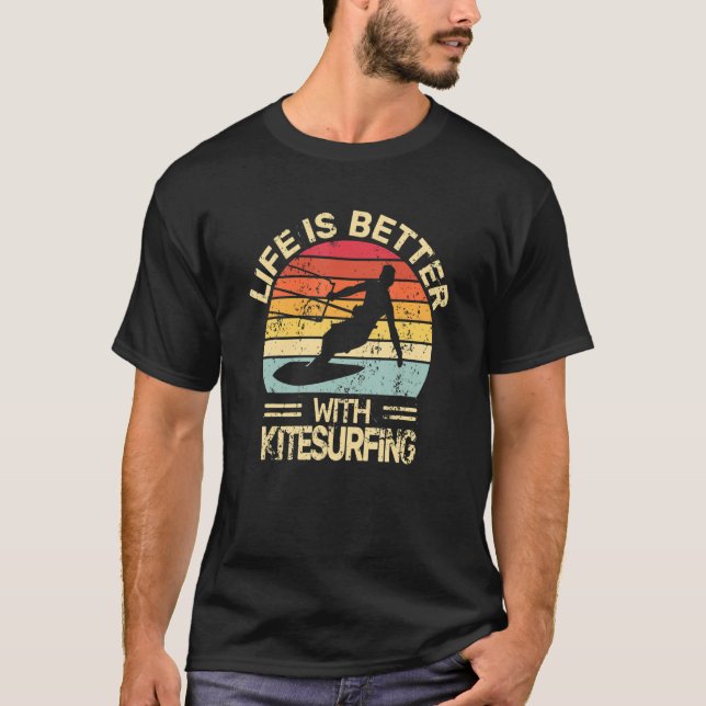 T-shirt with Kitesurfing retro Kiteboarding Kitesurf (Devant)