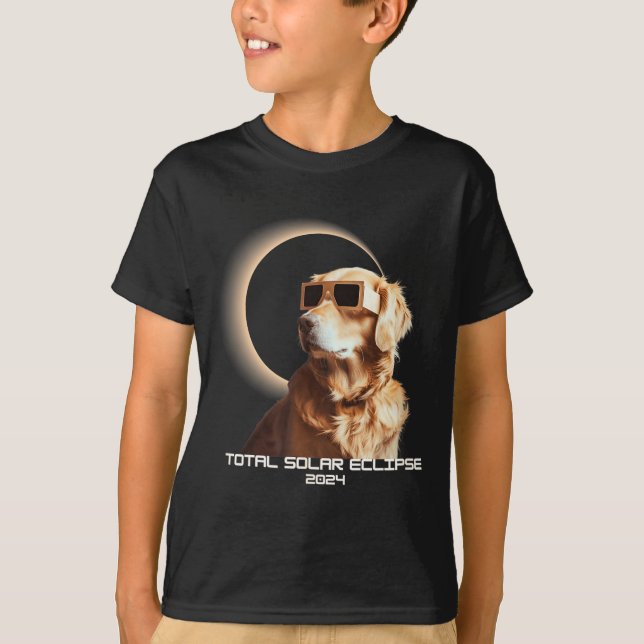T-shirt With Total Solar Eclipse Golden Retriever (Devant)