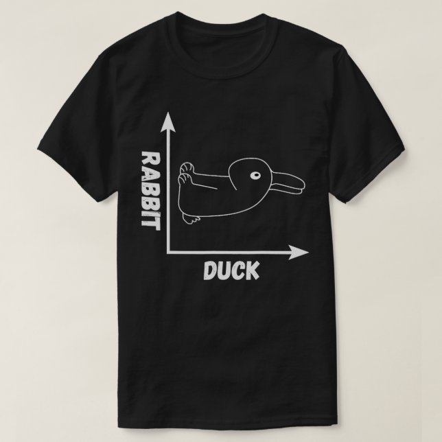 T-shirt Wittgenstein Duck Rabbit Illusion optique Fou Ph (Design devant)