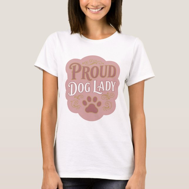 T-shirt Witty Gold FIERRE CHIENNE DAME Design Moderne (Devant)