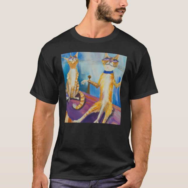 T-shirt Witty kittens humorous cat meow kitty portrait wit (Devant)