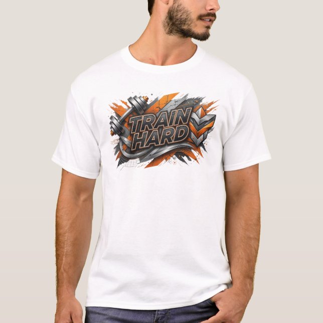 T-shirt Witty Orange ENTRAÎNEZ-VOUS Fort (Devant)