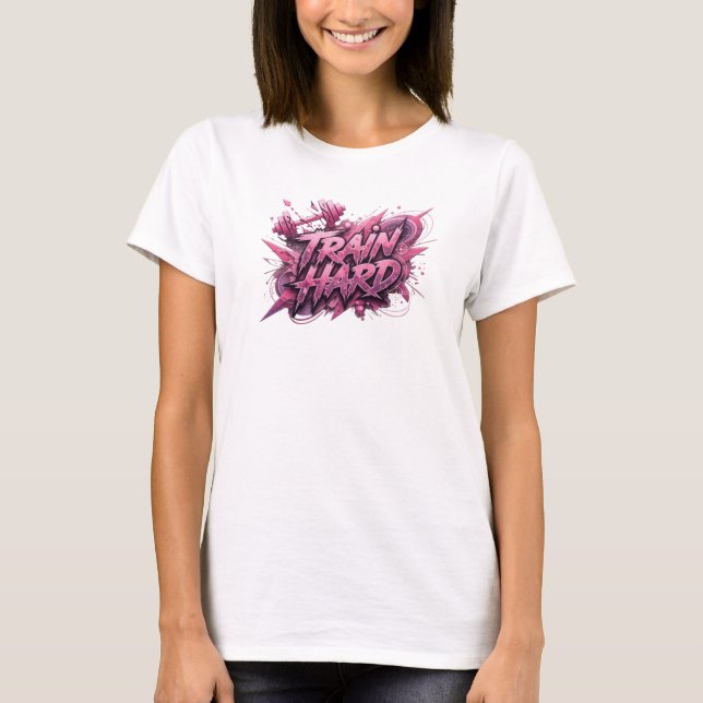 T-shirt Witty Pink ENTRAÎNEZ-VOUS Fort (Devant)