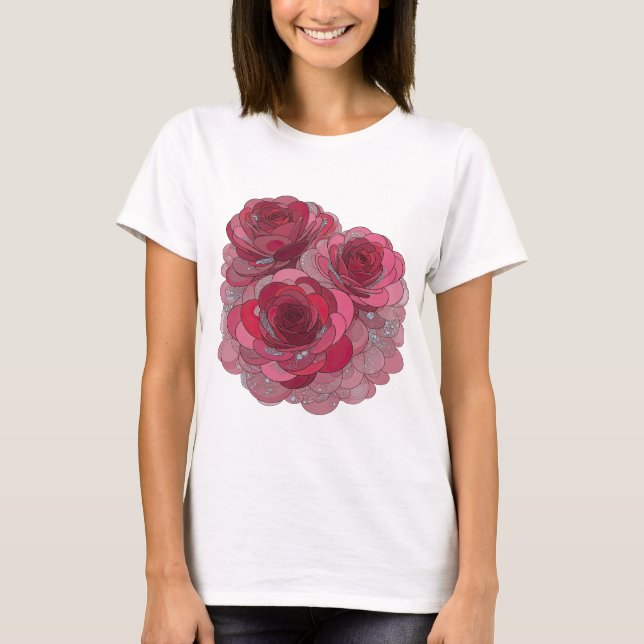 T-shirt Witty Silver TROIS ROSES Poussent du CŒUR (Devant)