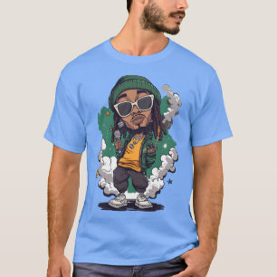 T-shirt Wiz Khalifa en garçon de dessin animé ami drôle