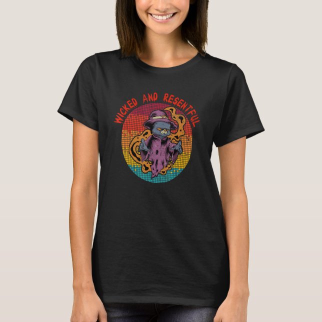 T-shirt Wizard cat witch (Devant)