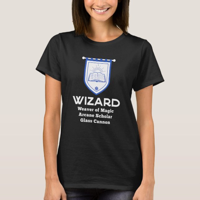 T-shirt Wizard Rpg Class - Glass Cannon Gaming (Devant)