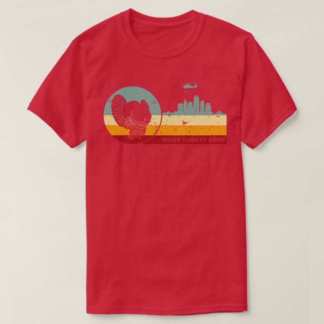 T-shirt Wkrp Turkey Drop Retro Style (Design devant)