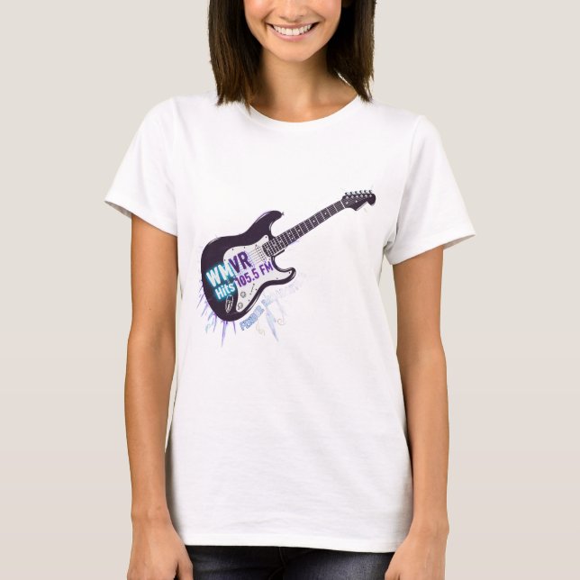 T-shirt WMVR 105.5 FM : Guitare Rock Électrifiée (Devant)