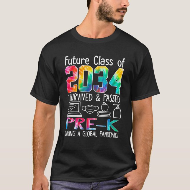 T-shirt Wnbo Future Class 2034 Pré-K Enseignant Retour À L (Devant)