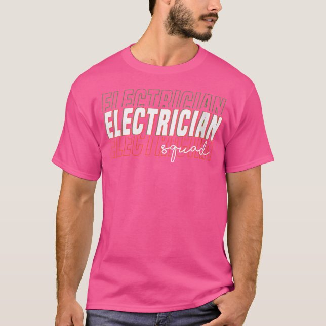 T-shirt Wo Electrician Squad Electro Ouvrier Artiste (Devant)
