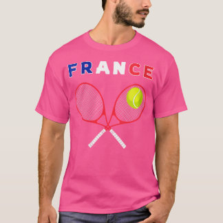 T-shirt Wo France Flag Tennis Ball Racket Sport Fans Playe