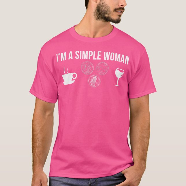 T-shirt Wo Funny Coin Collecting Hobby Simple Woman (Devant)