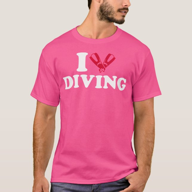 T-shirt Wo I Love Diving (Devant)