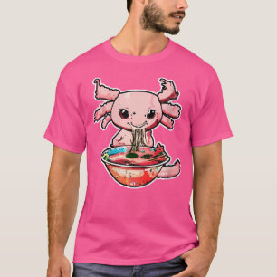 T-shirt Wo Kawaii Axolotl Manger Ramen nouilles Anime Girl