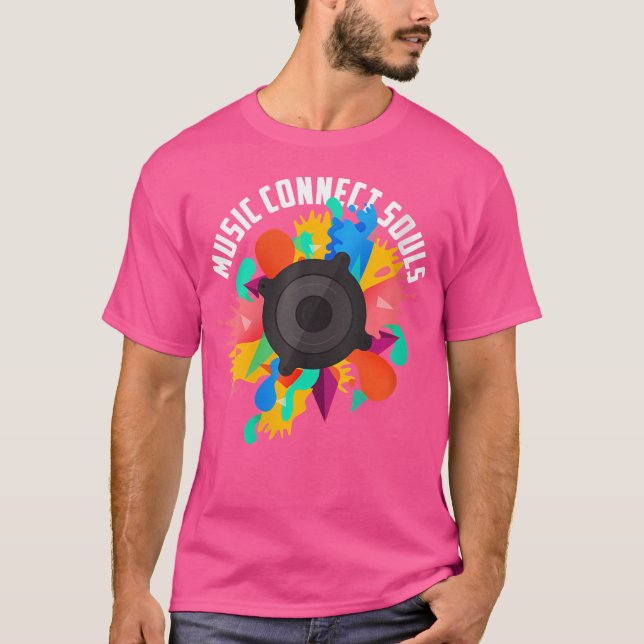 T-shirt Wo Music Connects Souls Headphone Speaker Dj Mixer (Devant)
