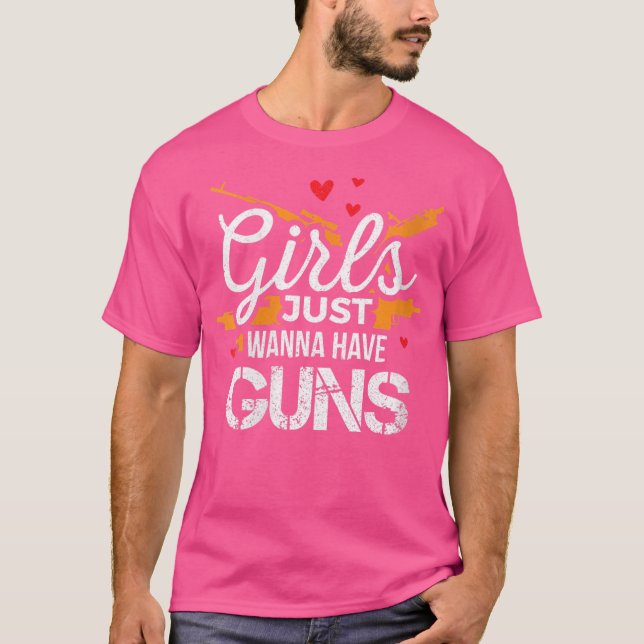 T-shirt Wo Pro Gun Veut Juste Avoir Des Armes À Feu (Devant)