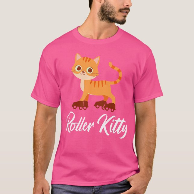 T-shirt Wo Roller Kitten Roller Skating Girl (Devant)