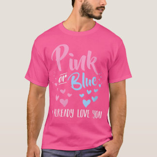 T-shirt Wo Rose Ou Bleu Je T'Aime Déjà Grossesse Gende