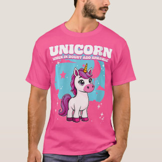 T-shirt Wo Unicorn En Doute Ajouter Sparkle Unicorn