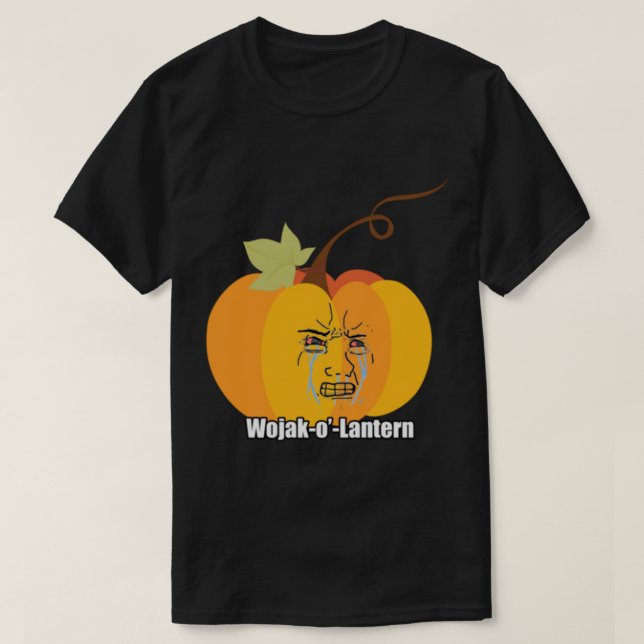 T-shirt Wojak Halloween Mème Citrouille Pleurer Soyjak Woj (Design devant)