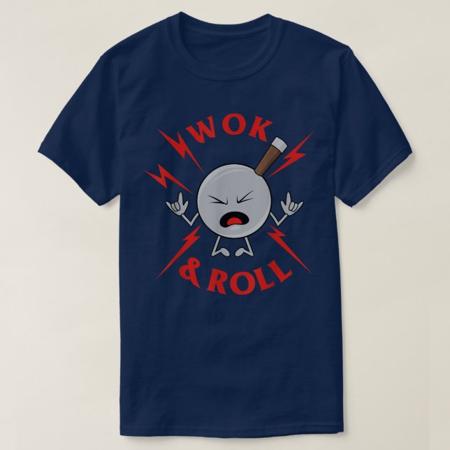 T-shirt Wok Et Roll Funny Wok Cuisine Asiatique Chef (Design devant)