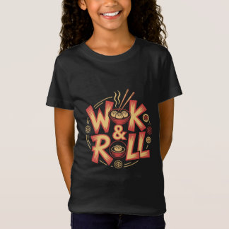 T-Shirt Wok & Roll Dim Sum Asian Cuisine Vintage Retro Foo