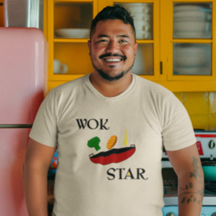 T-shirt Wok Star Veggie Chef Drôle
