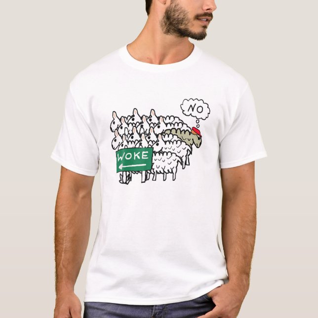 T-shirt Woke Joe Biden Humour Drôle Sheep Trump (Devant)
