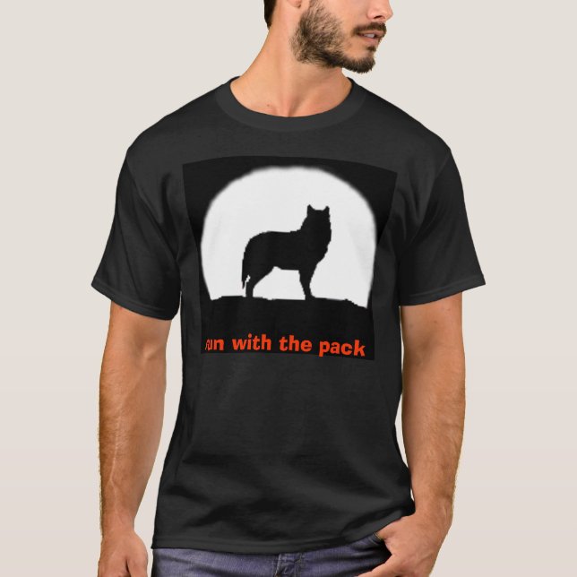 T-shirt wolf1, course avec le paquet (Devant)