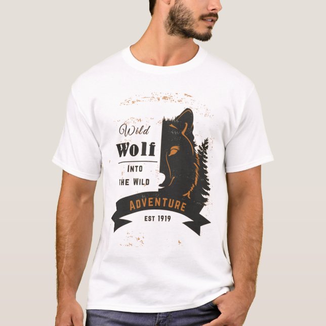 T-shirt Wolf, Adventure, Est sauvage, 1919, le meilleur (Devant)