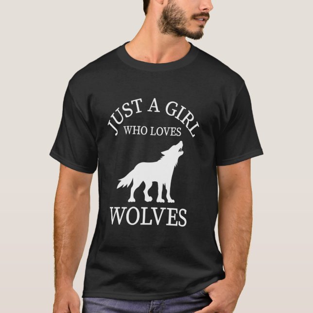T-shirt Wolf Animal Tee Juste Une Fille Qui Aime Les Loups (Devant)