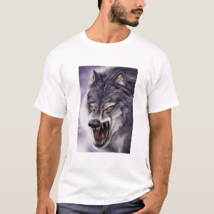 T-shirt Wolf Art Beast With Fangs - Chemise Mode A