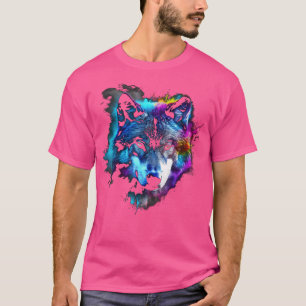 T-shirt Wolf Art Coloré Animal Motif Artwork Wolf