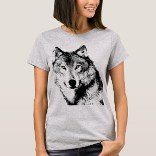 T-shirt Wolf Artwork couleur acier clair