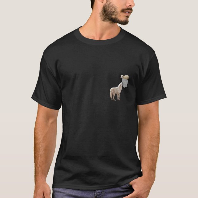 T-shirt Wolf Atteindre Les Moutons Dans Votre Fausse Poche (Devant)