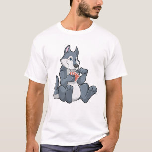 T-shirt Wolf au Poker avec cartes de Poker