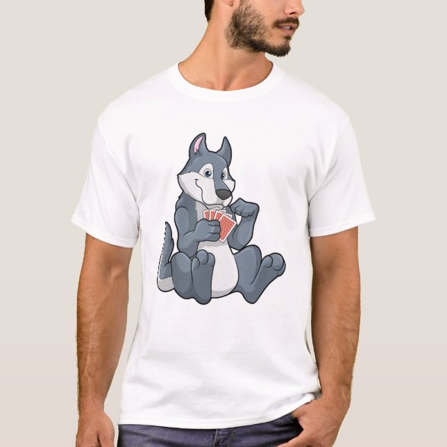 T-shirt Wolf au Poker avec cartes de Poker (Devant)