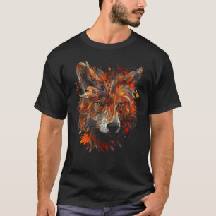 T-shirt Wolf Automne quitte Animal Motif Wolf