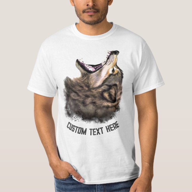 T-shirt Wolf avec texte personnalisé (Devant)
