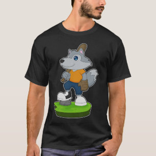 T-shirt Wolf Baseball Batte de baseball Sports