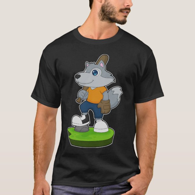 T-shirt Wolf Baseball Batte de baseball Sports (Devant)